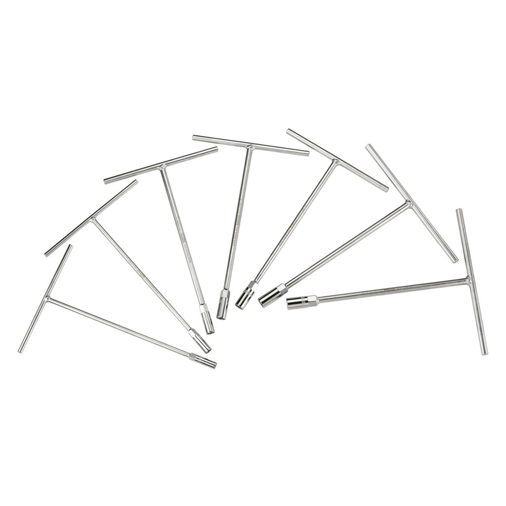 T-handtag insticksnyckel-sats. 7-delar. 8-14mm