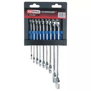 CHROMEplus U-ringnyckelsats. vinklad. 9-delar
