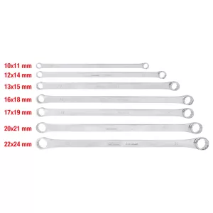 CHROMEplus dubbel ringnyckelsats. XL. 7-delar