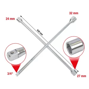 Fälgkors för lastbilar 3/4"x24x27x32mm