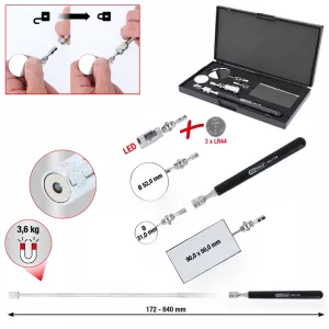 Flexibelt inspektionsspegelset. 5 st