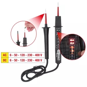 Polaritets- och spänningstester med skyddsisolering 6-400 V