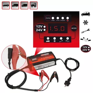 12 V + 24V SMARTcharger högfrekvens-batteriladdare 25 A / 12.5 A