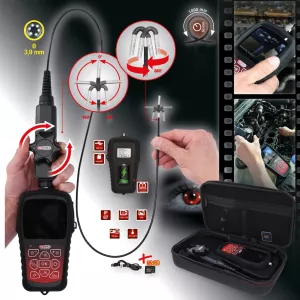 HD-videoskop-sats med Ø 3.9 mm 180° och 0° HD frontkamera-sond. flexibelt PVC-hölje. 3 delar