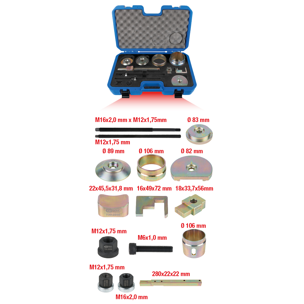 Dubbelsilentlagerverktygssats till VAG. 19 delar