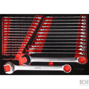 Ringnyckel-sats i skuminsats. 30 delar