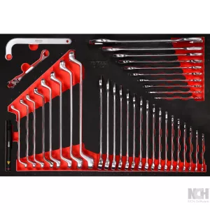 ringnyckel-sats i skuminsats. 38 delar