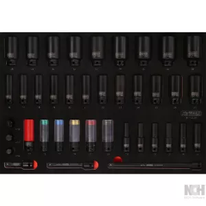 1/2" kraft-hylsa-sats i skuminsats. 39 delar