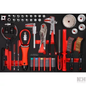 SCS däckservice-verktyg-sats. 43-delar i 1/1 systeminlägg