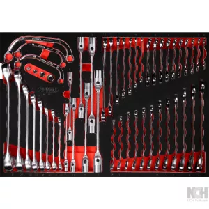 ring- och lednyckel-sats i skuminsats. 51 delar