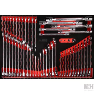 ring- och lednyckel-sats i skuminsats. 53 delar