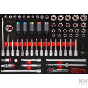 1/2" Bit-hylsa-sats i skuminsats. 64 delar