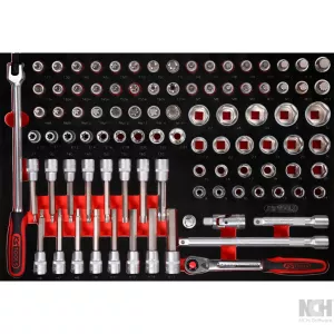 1/2" hylsnyckelsats i skuminsats. 95 delar