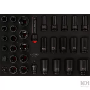 3/4" kraft-hyls-sats i skuminsats. 33 delar