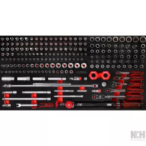 SCS 1/4"+3/8" insticksnyckel-sats. 213-delar. i 1.1/3 systeminlägg