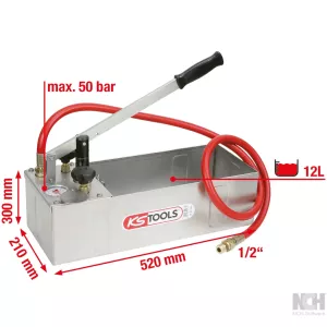 trycktestpump i rostfritt stål. 12 liter