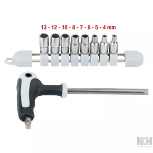 ROSTFRITT STÅL insticksnyckel-sats. 9-delar