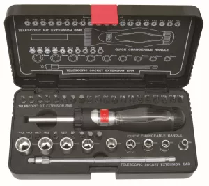 Hyls- och bitssats med skruvmejsel