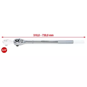 3/4" CHROMEplus teleskop-spärrnyckel 24 tänder