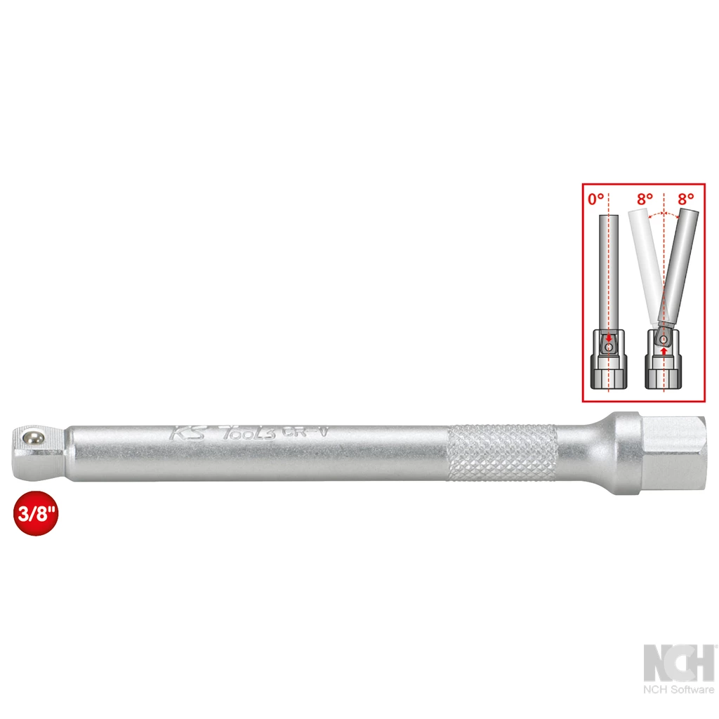 3/8'' tippförlängning. 75mm