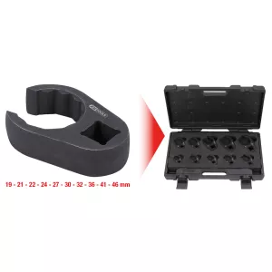 Ledningsnyckel-sats. SW 19-46 mm. 10-delar