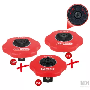 Sats med mini-handomkopplingsspärrar. 3 delar. 1/4" + 3/8" + 1/2"