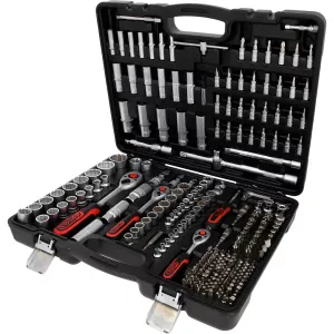 1/4"+3/8"+1/2" hylsnyckel-sats. 255-delar