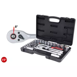 1/2" hyslnyckel-sats. 28 delar