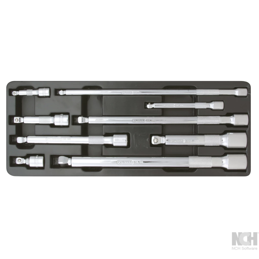 1/4"+3/8"+1/2" CHROMEplus tippförlängningssats 9-delar