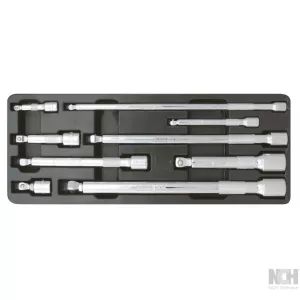 1/4"+3/8"+1/2" CHROMEplus tippförlängningssats 9-delar