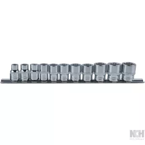 3/8" CHROMEplus 12-kant-hylsa-sats. 11-delar. 8 - 19 mm