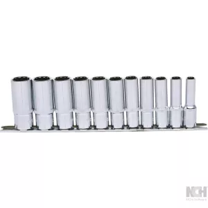 3/8" CHROMEplus 12-kant-hylsa-sats. lång. 11-delar. 8 - 19 mm