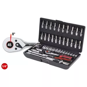 1/4" CHROMEplus insticksnyckel-sats. 48-delar