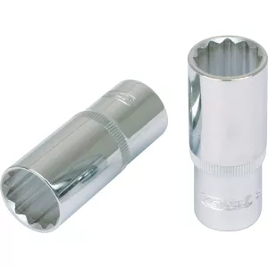 1/2" CHROMEplus 12-kant-hylsa. lång. 1.1/16"