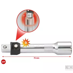 3/8'' CHROMEplus förlängning med spärr. 75mm