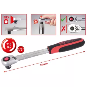 1/2" SlimPOWER spärrnyckel. 72 tänder