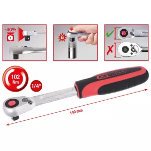 1/4" SlimPOWER spärrnyckel. 72 tänder