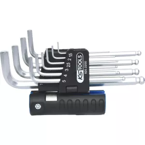 3-i-1 Torx insex vinkelstiftnyckelsats. 10-delar. lång. kulhuvud