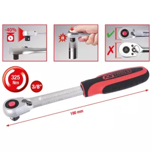 3/8" SlimPOWER spärrnyckel. 72 tänder