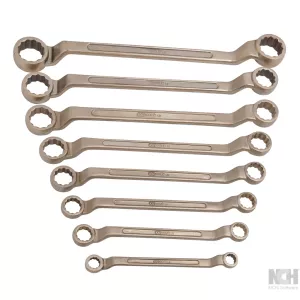 BRONZEplus dubbel-ringnyckel-sats. vinklad. 8-delar. 1/4-1”