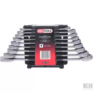 ROSTFRITT STÅL ringnyckel-sats. vinklad 9-delar