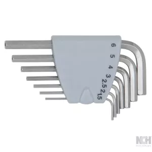 ROSTFRITT STÅL insex-vinkelstiftnyckel-sats. 7-delar