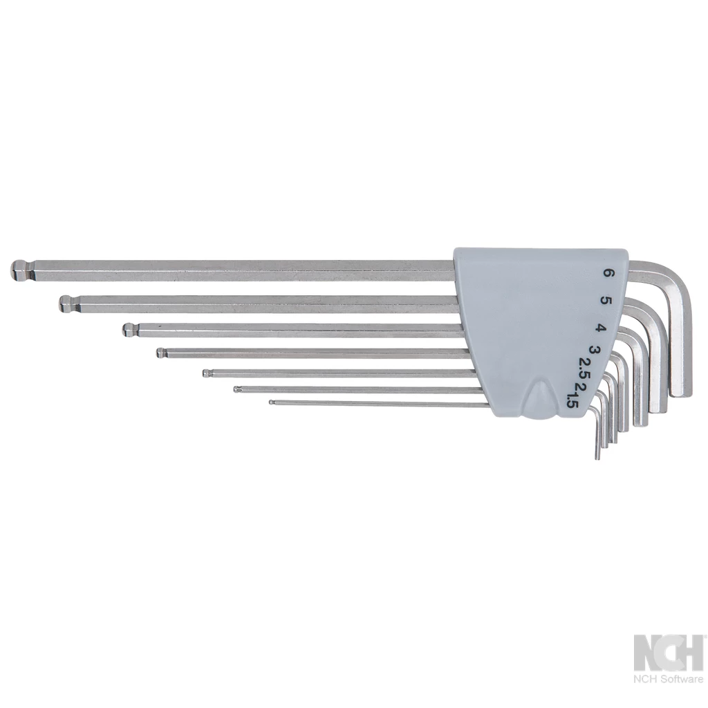 ROSTFRITT STÅL insex-vinkelstiftnyckel-sats XL. 7-delar