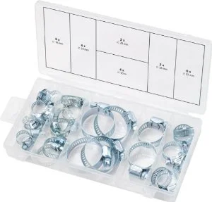 Sortiment slangklämmor. Ø 16-40mm. 26-delar