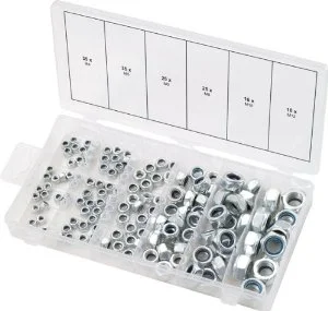Sortiment säkringsmuttrar. M4-12. 146-delar