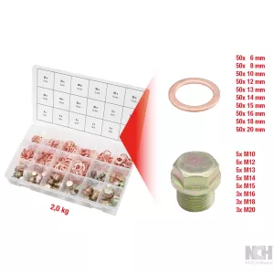 Sortiment oljeskruvar- och tätningsringar. 534-delar