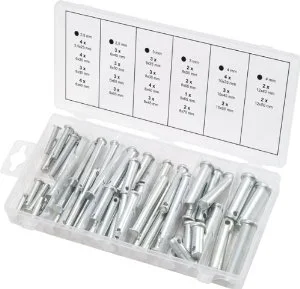 Sortiment säkringsbultar. Ø 5-12mm. 21 storlekar. 60-delar