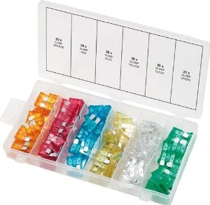 Sortiment motorfordon-säkringar. 5-30A. zink. 120-delar