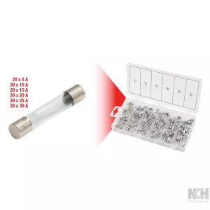Sortiment glassäkringar. 5-30A. 120-delar