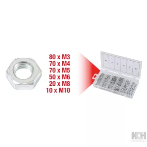 Sortiment muttrar. metriska. 300-delar